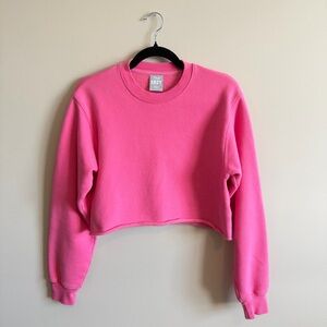 Aritzia TNA Cozy Sweatfleece Perfect Crew Cropped Sweatshirt, Size XS